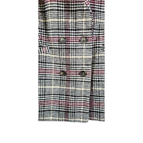 Levi Strauss Size Small Women's Peacoat Plaid Lined Black Cream Maroon - Picture 5 of 7
